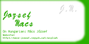 jozsef macs business card