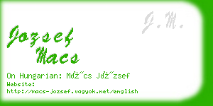 jozsef macs business card